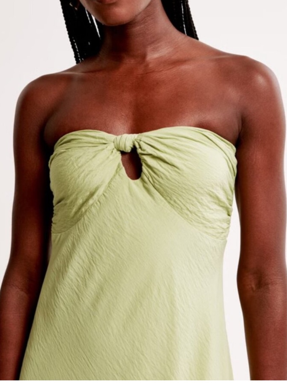 Abercrombie & Fitch Strapless Twist-Front Maxi Dress - Sage Green - Picture 3 of 8
